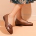 Women's Leather Soft Antiskid Casual Flat Loafers Shoes