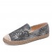 Women Casual Sequined Flowers Pattern Espadrille Flats Loafers