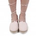Womens Strappy Espadrilles Plus Size Casual Solid Color Summer Platform Sandals