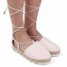 Womens Strappy Espadrilles Plus Size Casual Solid Color Summer Platform Sandals