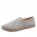 Women Casual Suede Round Toe Star Embroidered Espadrilles Fisherman's Flats Loafers