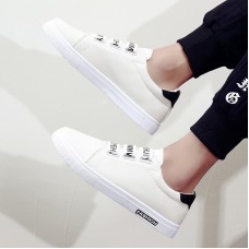 New Design Youth Student Letter Print Casual Shoes Men Height Increasing White Skate Shoes