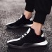 Fashion Simple Design Fly Woven Running Shoes Men Two Tone Contrast Color Casual Shoes