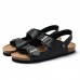 Men Buckle Straps Cork Sole Sandals with Comfort Arch Support Cork Foot-bed Sole