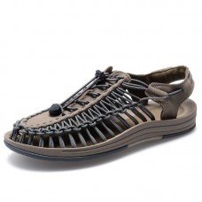 Fashion Summer Soft Comfortable Non-slip Handmade Men  Shoes Lightweight Platform Beach Hiking Sandals