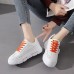 Women Casual Letter Tape Lace Up Comfy Chunky Sneakers