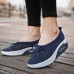 Women Brief Solid Fabric Breathable Soft Rocker Sole Cushioned Casual Sports Shoes