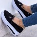 Large Size Women Solid Color Casual Comfy Platform Sneakers
